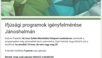 Kérünk, töltsd ki a kérdőívet, ha elmúltál 10 éves, de nem vagy még 25